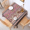 thumbnail image 2 of Pink Boho Tribal Diamonds and Triangles Pattern Square Tablecloth,Waterproof Square Table Cover,Wipeable Spillproof Washable Table Cover for Home Kitchen Party Decor 52"x52"(132x132cm), 2 of 6
