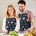 thumbnail image 3 of Pioneer Flower Floral Print Pattern Apron for Women and Men, Cotton Linen Waterproof with Pockets, Adjustable, 33x27 Inch for Kitchen, Gardening, BBQ, Salon, 3 of 6