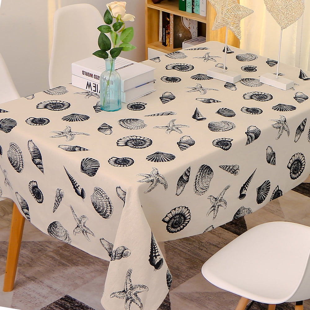Tablecloth, Rectangle Table Cloth Cotton Linen Wrinkle Free Fading