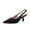Black smooth, variant on Cushionaire Saby Slingback Kitten Heels for Women, Pointed Toe Pumps with Adjustable Ankle Strap for Casual Dressy Wear