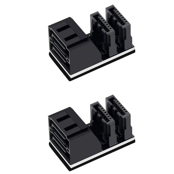 3 Pieza Doble SATA 7 Hembra A Doble 7 Macho 90 Grados Adaptador En ángulo Placa Base SATA Adaptador para Escritorio SSD HDD