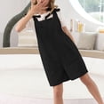 thumbnail image 4 of XXWXYD Girls Jumpsuit Sleeveless Adjustable Lace Trim Shoulder Strap Shorts with Pockets, Casual Romper for Spring Summer Fall, 4 of 8