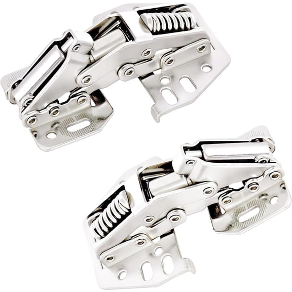 ABCISI 2 PCS Cabinet Hinges Heavy Duty Lid Stay Hinges, Soft Close Hydraulic Spring Loaded Hinge, Furniture Door Lift Stay Support Hinge