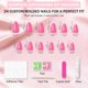 thumbnail image 4 of Press On Nails JOYVVEW con forma de almendra rosa cromada, 24 unidades, 4 of 5