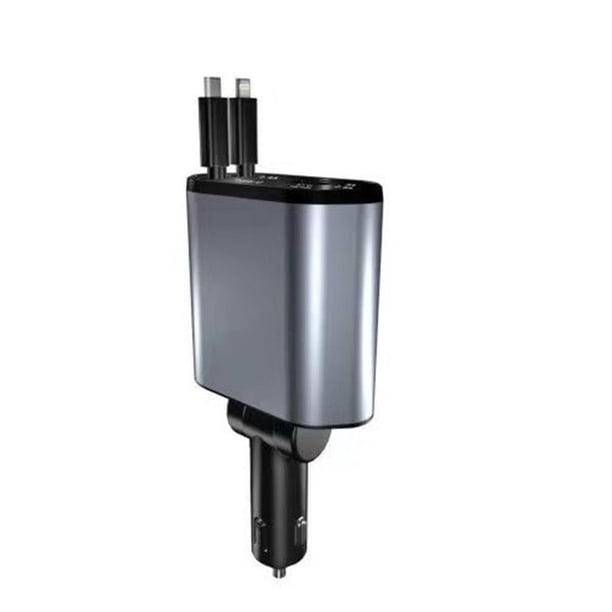 Cargador de coche retráctil Pisexur Electronics para hombre, nuevo cargador USB C de 2023, carga rápida, 2 en 1, 45 W, para niños y organizador de electrónica.