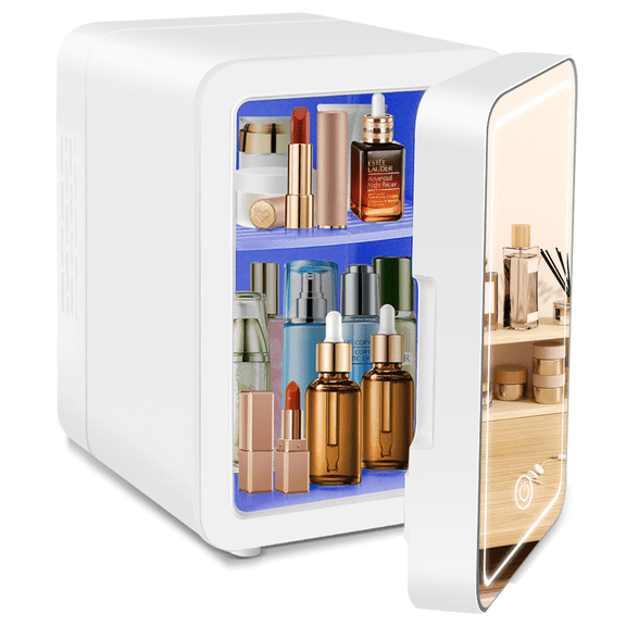 Hsfviop Mini Beauty Skincare Fridge for Makeup, 4L Portable LED Lighted Beauty Fridge