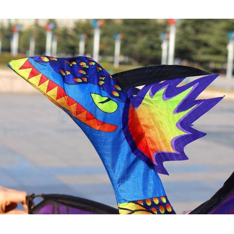 Classical 3D Flying Dragon Kite Large Line With Tail Outdoor Kids Play Toy Sport 