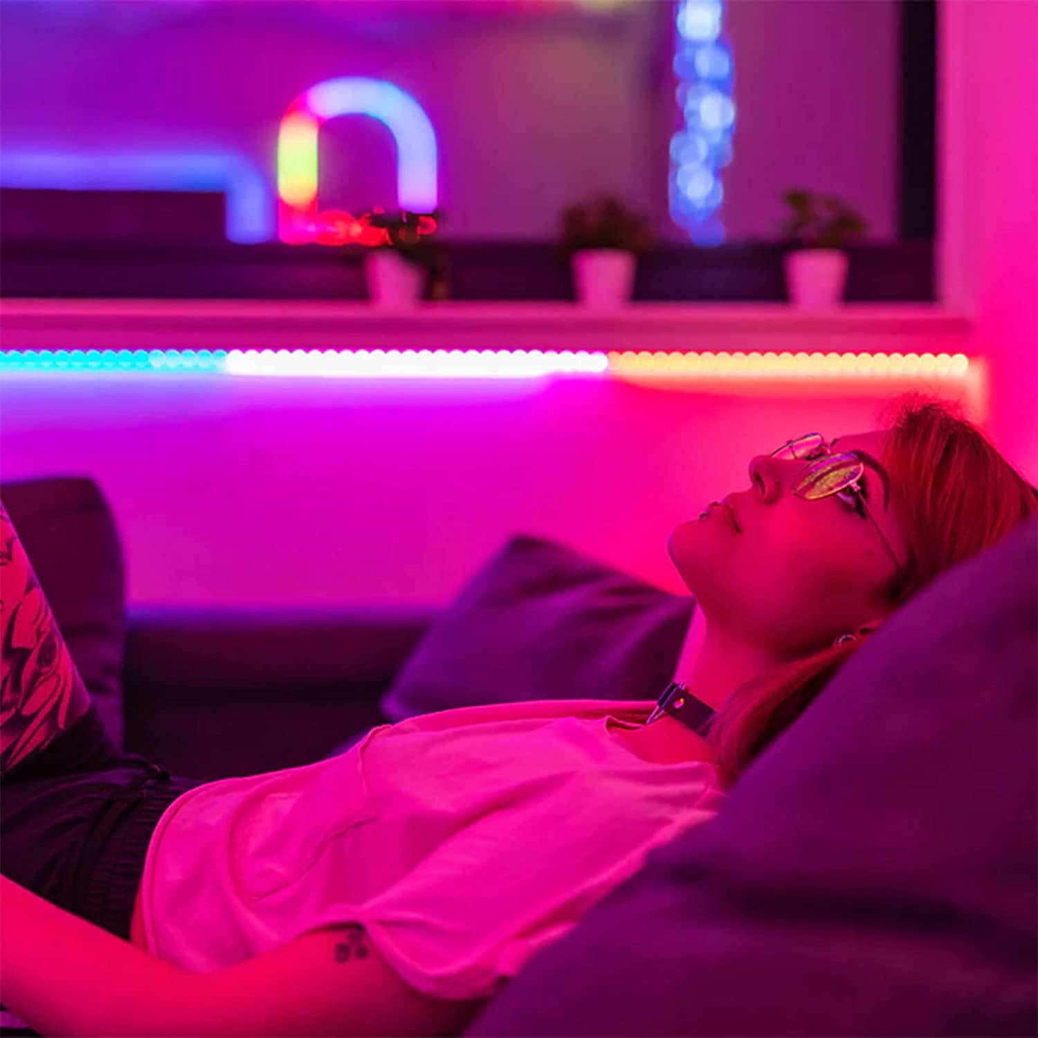 Twinkly 5ft RGB LED Light Strip – App-Controlled, Magnetic & Adhesive, 16 Million Colors