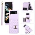 thumbnail image 1 of for Samsung Galaxy Z Flip 3 Detachable Shoulder Strap Wallet Case, with Card Slots & 360-degree Rotation Stand Ring Flip Premium PU Leather Protective Cover Lanyard for Women Girls, Purple, 1 of 6