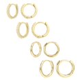 thumbnail image 1 of Pendientes Huggie Hoop ALEXCRAFT, pequeños, chapados en oro de 14 quilates, 4 unidades, 1 of 6