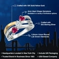 thumbnail image 2 of Gem Stone King 925 Silver and 10K Yellow Gold Red Created Ruby and White Moissanite and Lab Grown Diamond Engagement Ring for Women | 0.92 Cttw | Heart Shape Gemstone July Birthstone | Size 8, 2 of 6