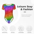 thumbnail image 6 of Naloa Colorful Glitter Women's Short-Sleeved Onesie, One-Piece Swimsuit for Parties, dates, clubs - X-Large, 6 of 9