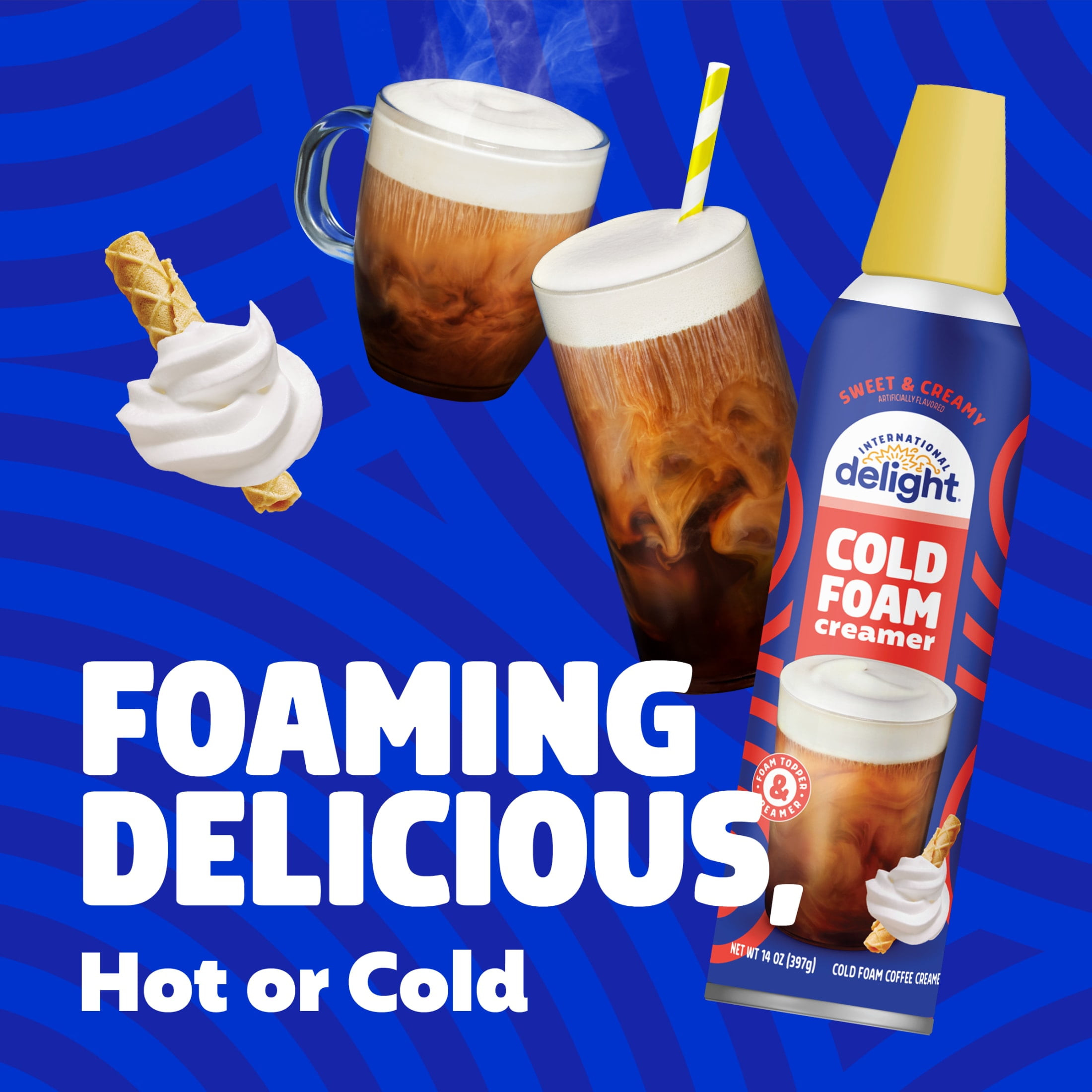 International Delight Sweet & Creamy Cold Foam Coffee Creamer, 14 oz Can