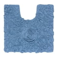 thumbnail image 2 of Home Weavers Bell Flower Bathroom Rug Toilet Rugs U Shaped Contour, Thick Toilet Rug, Non-Slip Contour Mat for Bathroom,100% Cotton Soft Absorbent Water, Machine Washable, 20"x20" Contour Sky Blue, 2 of 8