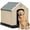 Grey&Brown, variant on Dextrus Large Plastic Dog House Outdoor Indoor Doghouse Puppy Shelter Water Resistant Easy Assembly Sturdy Dog Kennel with Air Vents and Elevated Floor (41''L*38''W*39''H, Gray+Brown)