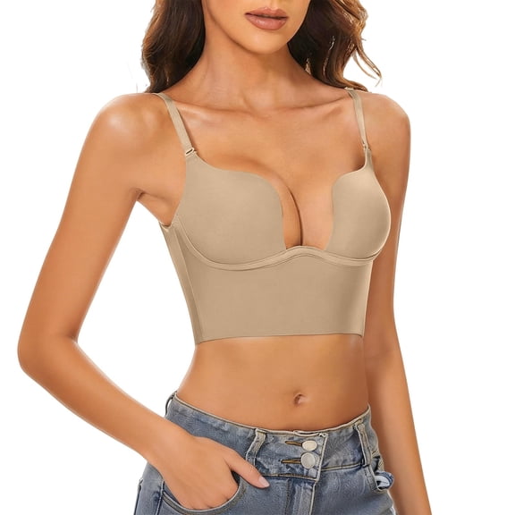 MEICHEN Womens Half Cup Push Up Bra Solid Sexy Soft Underwire Seamless Bralettes Underwear Summer Clothes Fall Fashion Essentials