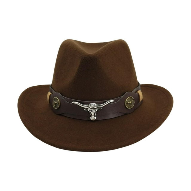 Sombrero de vaquero occidental informal, accesorios para fotos de ala grande, sombrero de disfraz cómodo para Cosplay Café Yuyangstore Sombrero de vaquero occidental