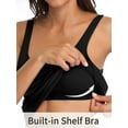 Women's Camisole Cotton Tank Top with Shelf Bra Adjustable Wide Strap