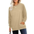 thumbnail image 2 of Horkkom Fleece Sweatshirts for Women Casual Pullover Crewneck Sweatshirts Winter Loose Sweatshirts with Pocket L, 2 of 8