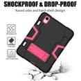 thumbnail image 4 of Allytech iPad Mini 6 Case, 3 Layers Rugged Heavy Duty Protection Shockproof Kids Children Proof Kickstand [Without Screen Protector] Case Cover for Apple iPad mini 6 8.3-inch 2021, Black/Rose, 4 of 5