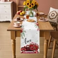 thumbnail image 2 of Valentine's Day Table Runner - 72 Inch Long Red Truck Roses Leaves Love Romantic Cotton and Linen Blended Dress Scarves Farmhouse Table Runner for Kitchen Dining, Coffee Table, 13" x 72", 2 of 8