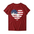 thumbnail image 4 of KIHOUT T-shirt Graphique d'Été pour Femmes, Imprimé 4th of July, Col Rond, Manches Courtes, Rouge 2TG, 4 of 4
