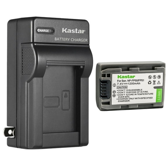 Kastar 1-Pack Battery and AC Wall Charger Replacement for Sony NP-FP30, NP-FP50 NP-FP51, NP-FP60, NP-FP70 NP-FP71, NP-FP90 NP-FP91 Battery, AC-VQH10 Charger, DCR-HC85, DCR-HC94, DCR-HC96 Camera