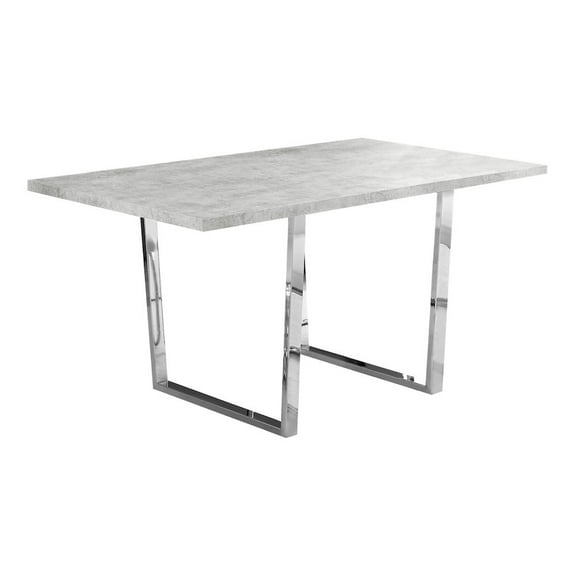 DINING TABLE - 36"X 60" / GREY CEMENT / CHROME METAL