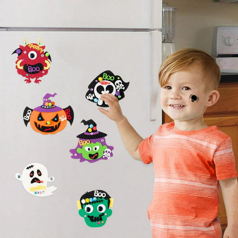 Homemade Sticker Refrigerator Magnets Craft for Kids