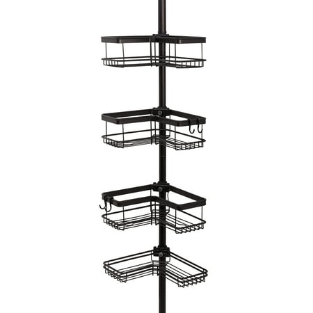 Better Homes & Gardens Contoured Tension Pole Shower Caddy, Oil-Rubbed (Simplehuman Tension Shower Caddy Best Price)