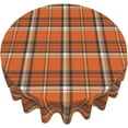 thumbnail image 3 of Fall Tablecloth Round 70 x 70 Inch Autumn Thanksgiving Orange Plaid Table Cloth Polyester Fabric Farmhouse Holiday Harvest Table Cover for Home Party Picnic Indoor Outdoor Decor, 3 of 6
