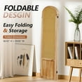 thumbnail image 5 of 4 Panel Room Divider and Folding Privacy Screen, 5.6 Ft Foldable Double Hinged Rattan Partition, Hand-Woven Rattan Room Divider Portable Wood Freestanding Wall Divider for Room Separation - Natural, 5 of 18
