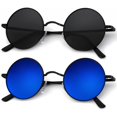 thumbnail image 1 of Gafas de sol KALIYADI redondas polarizadas retro de metal UV47 mm (paquete de 2), 1 of 7