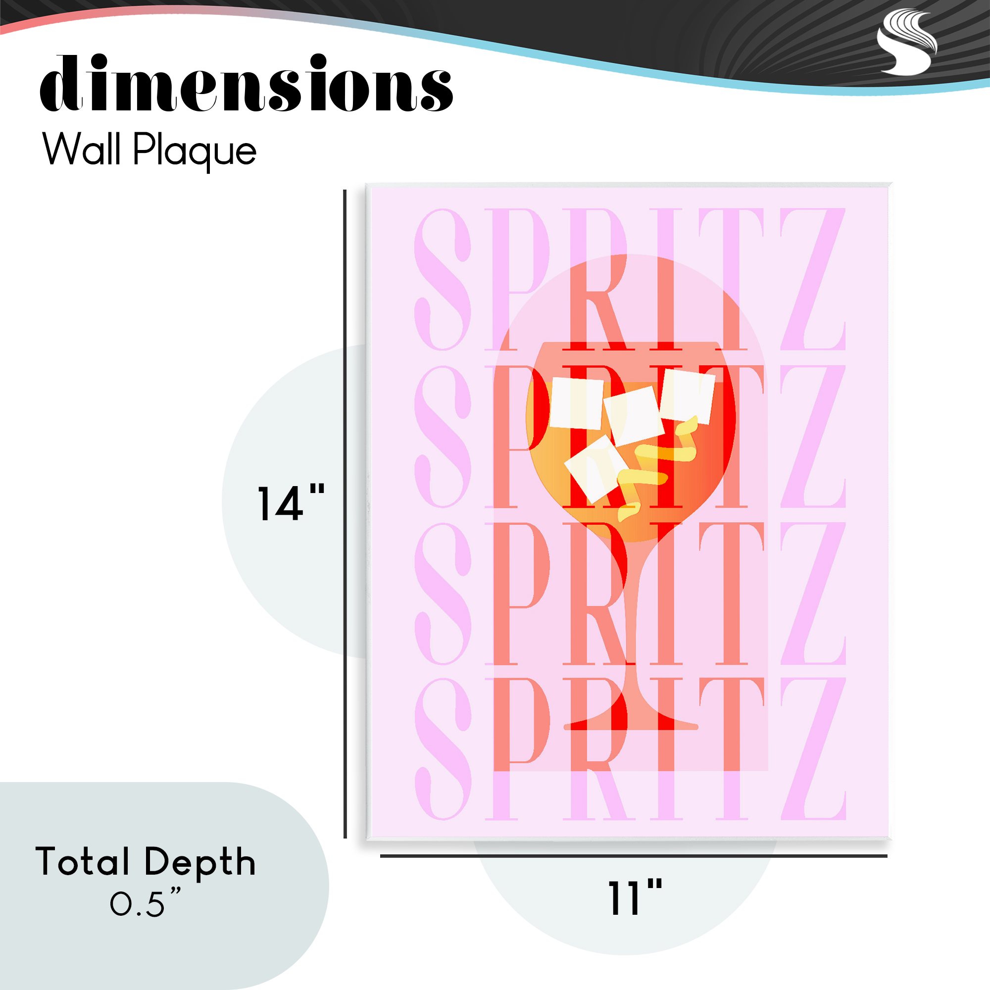 Retro Pastel Spritz Wall Plaque Art, design by Lil' Rue
