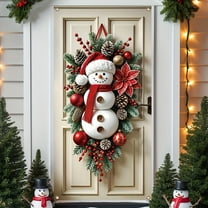 KOYPTL Christmas Door Cover Decoration Snowman Front Door Cover Xmas Hanging Banner Large Photography Background for Home Holiday Indoor Outdoor Christmas Decorations