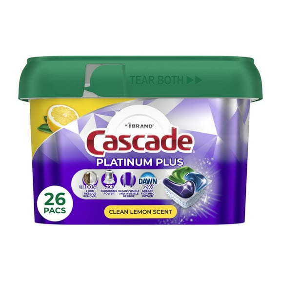Cascade Platinum ActionPacs Dishwasher Detergent Pods - Lemon - 26 ct- Pack of 2