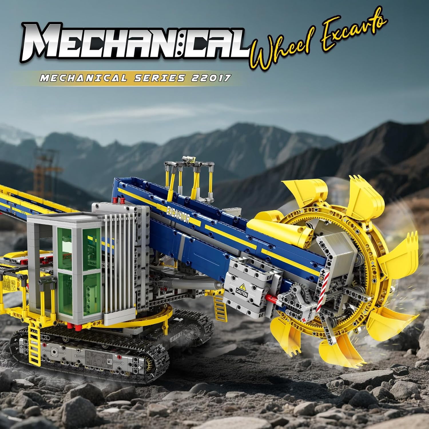 Bucket Wheel Excavator Building Blocks Set 22017, Remote Control Construction Vehicle Model Kit for Adult, RC Technic Engineering Car Toys