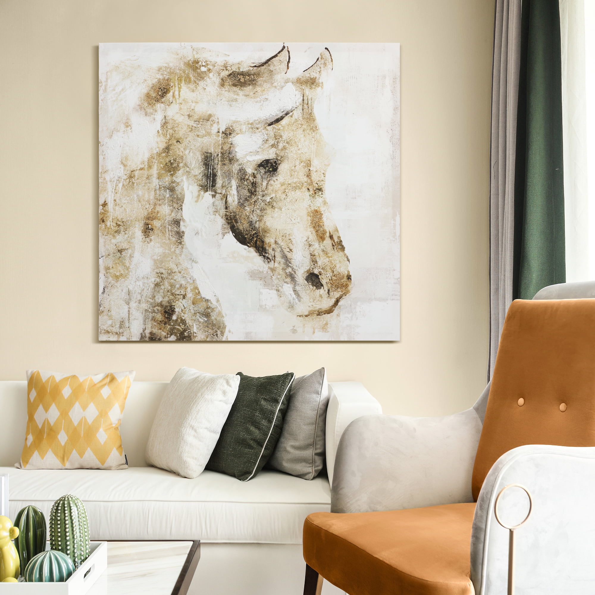 12"x12" Set of 3 Canvas Wall Art Modern Home Decorations Print Painting -Horse