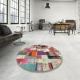 thumbnail image 3 of Ahgly Company Indoor Square Contemporary Cherry Red Patchwork Area Rugs, 4' Square, 3 of 6