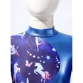 thumbnail image 4 of iiniim Kids Girls Gymnastics Leotard Sparkly Long Sleeve Athletic Dance Ballet Unitard Clothes Activewear A Blue 10, 4 of 7