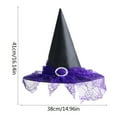 thumbnail image 2 of Xfvqtps Halloween Witch Hat Spider Web Mesh Buckle Decor Halloween Spire Hats for Party Accessory Purple, 2 of 3