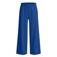 thumbnail image 6 of Qingpeng Womens Casual Solid Color Wide Leg Sweatpants Elastic Ruffled Waist Loose Sports Trousers with Side Pockets, 6 of 9