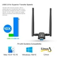 thumbnail image 3 of Wireless USB WiFi Adapter for PC - 1300Mbps Dual 5Dbi Antennas 5G/2.4G WiFi Adapter for Desktop PC Laptop, 3 of 6