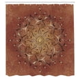 thumbnail image 2 of Ambesonne Lotus Shower Curtain, Sun Pattern Ombre Effect Art, 69"Wx75"L, Dark Rust, 2 of 4
