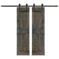 thumbnail image 3 of ISLIFE  48 in x 84 in K Style Finished Solid Wood Sliding Barn Door With Installation Hardware Kit (Smoky Gray), 3 of 5