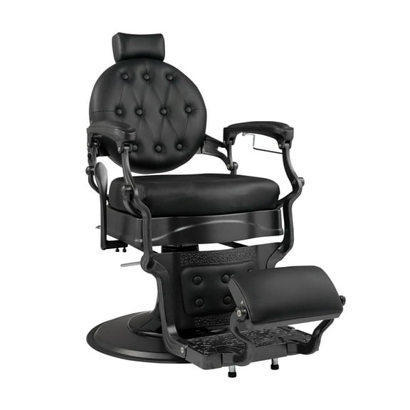 UBesGoo Barber Chair, Heavy Duty, Hydraulic Recline, 360° Swivel Salon Chair, Black