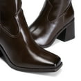 thumbnail image 5 of BURUDANI Women Chunky-Heel Square-Toe Knee-High Tall Boots Side-Zip Fashion Boots, 5 of 7