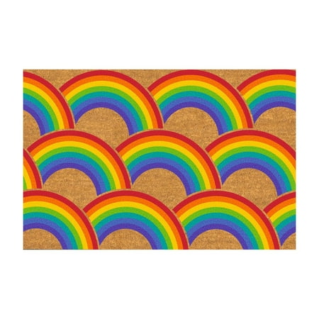 

Rainbow Entrance Welcome Velvet Carpet Non Velvet Back Kitchen Fun Carpet Front Door Happy Rainbow Holiday Welcome Velvet Carpet 23.6IN