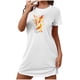 thumbnail image 2 of Camisón corto de talla grande para mujer, camisón de manga corta con estampado de pecho a la moda, camisón para mujer, 2 of 7