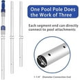 thumbnail image 2 of Poolvio 15 FT Telescopic Pool Pole - Adjustable 3 Piece Aluminum Pool Skimmer Pole for Pool Cleaning Skimmer Nets Vacuum Heads & Brushes, Strong Grip & Lock, 2 of 10